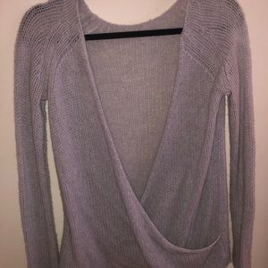 360 Cashmere Open Back Light Gray sweater